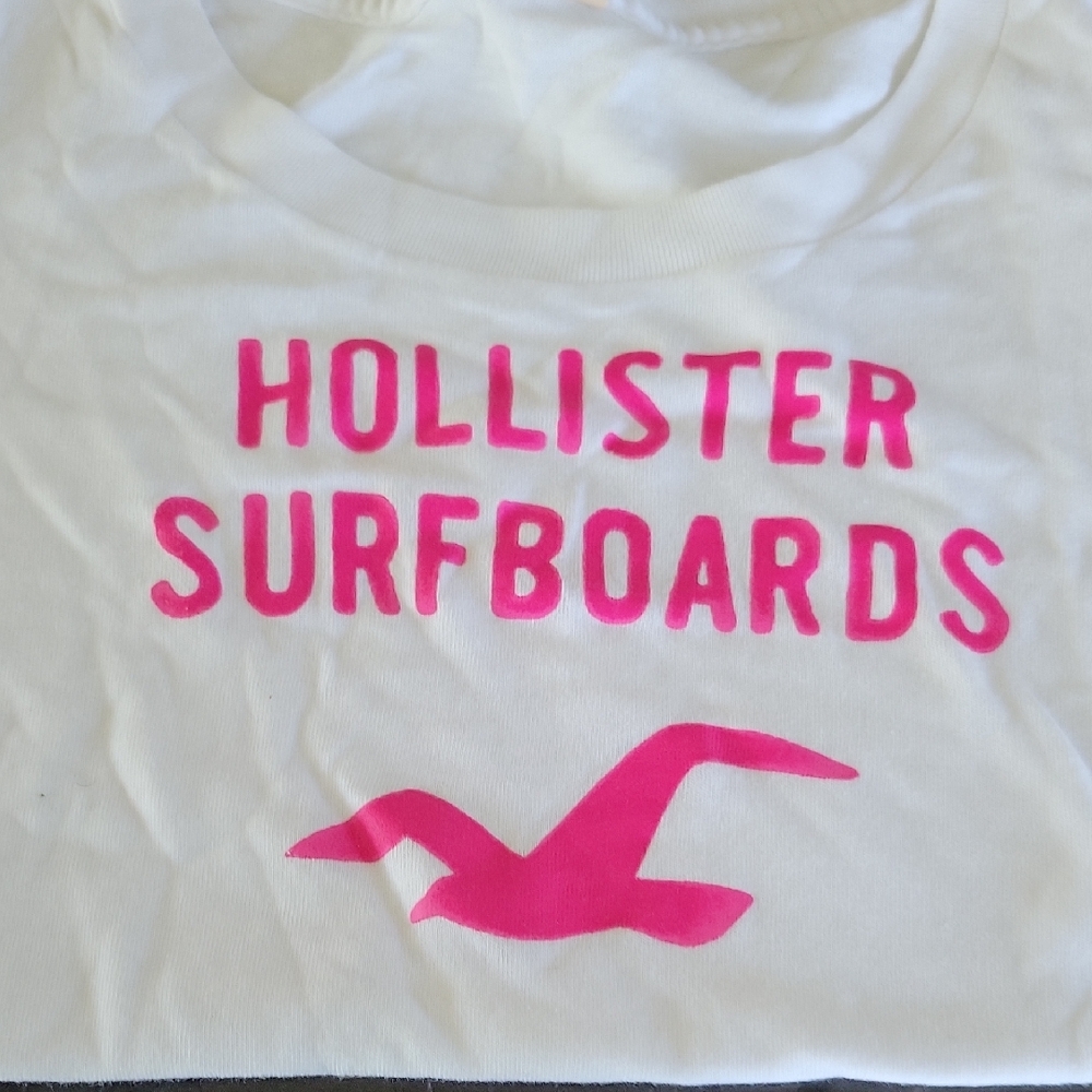 Hollister Surfboards White and Pink T-Shirt